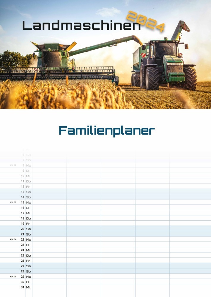 Cover: 9783986733537 | Landmaschinen - Traktor - 2024 - Kalender DIN A3...
