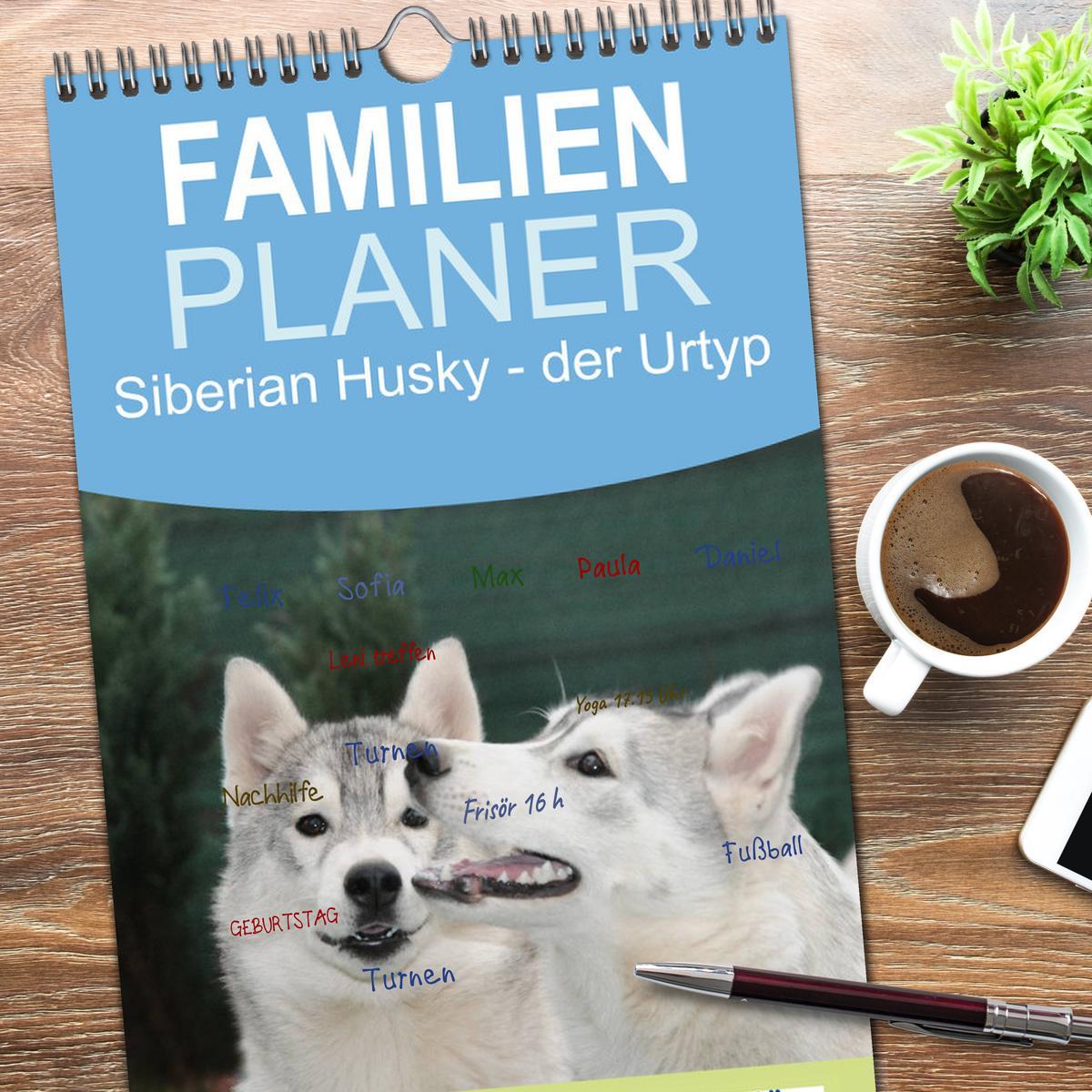 Bild: 9783457110348 | Familienplaner 2025 - Siberian Husky - der Urtyp mit 5 Spalten...