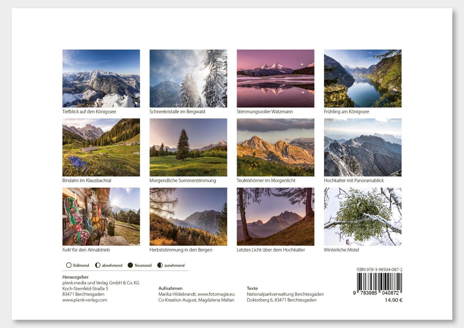 Rückseite: 9783985040919 | Herrliches Berchtesgadener Land 2025 | Marika Hildebrandt | Kalender