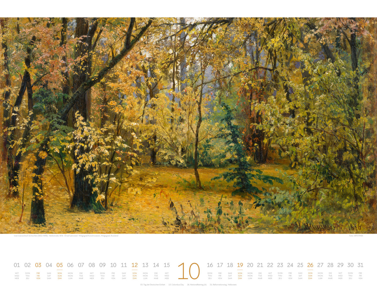 Bild: 9783838425559 | Kunstwerk Wald Kalender 2025 | Ackermann Kunstverlag | Kalender | 2025