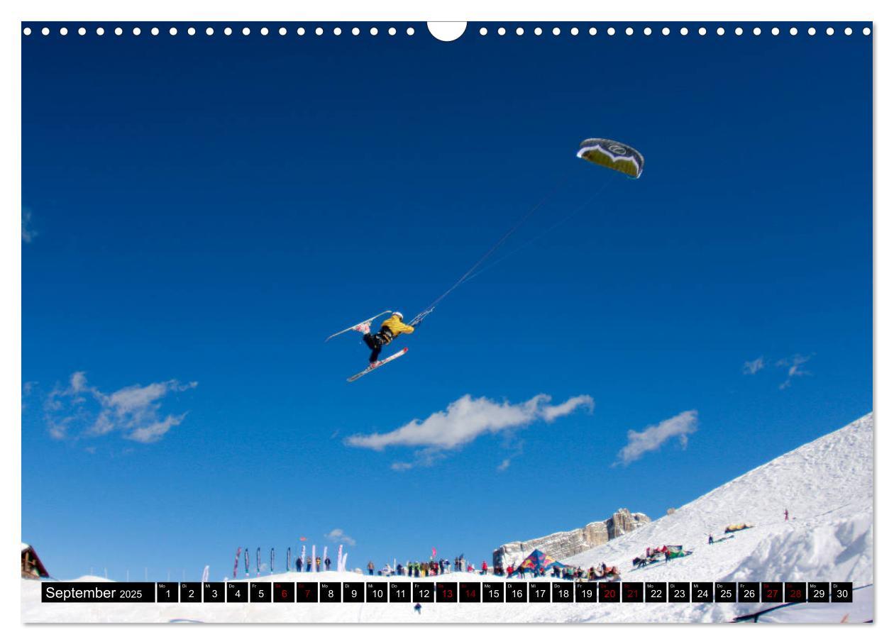 Bild: 9783435440474 | Snowkiting (Wandkalender 2025 DIN A3 quer), CALVENDO Monatskalender