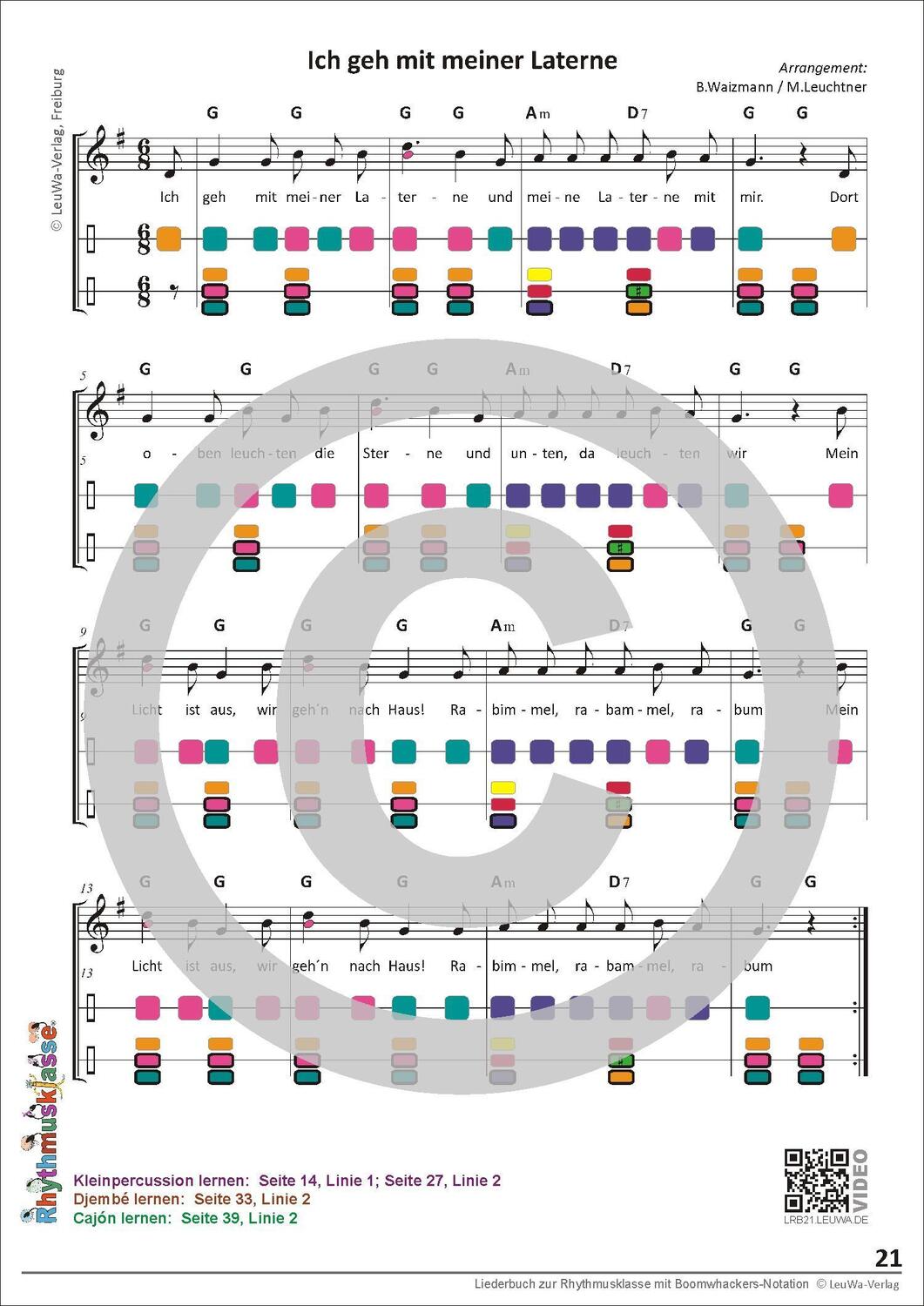 Bild: 9783940533272 | Liederbuch zur Rhythmusklasse mit Boomwhackers-Notation | Hoff (u. a.)