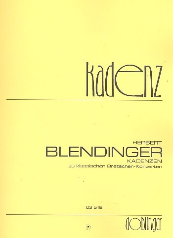 Cover: 9790012181491 | Kadenzen zu klassischen Bratschenkonzerten | Herbert Blendinger | Buch