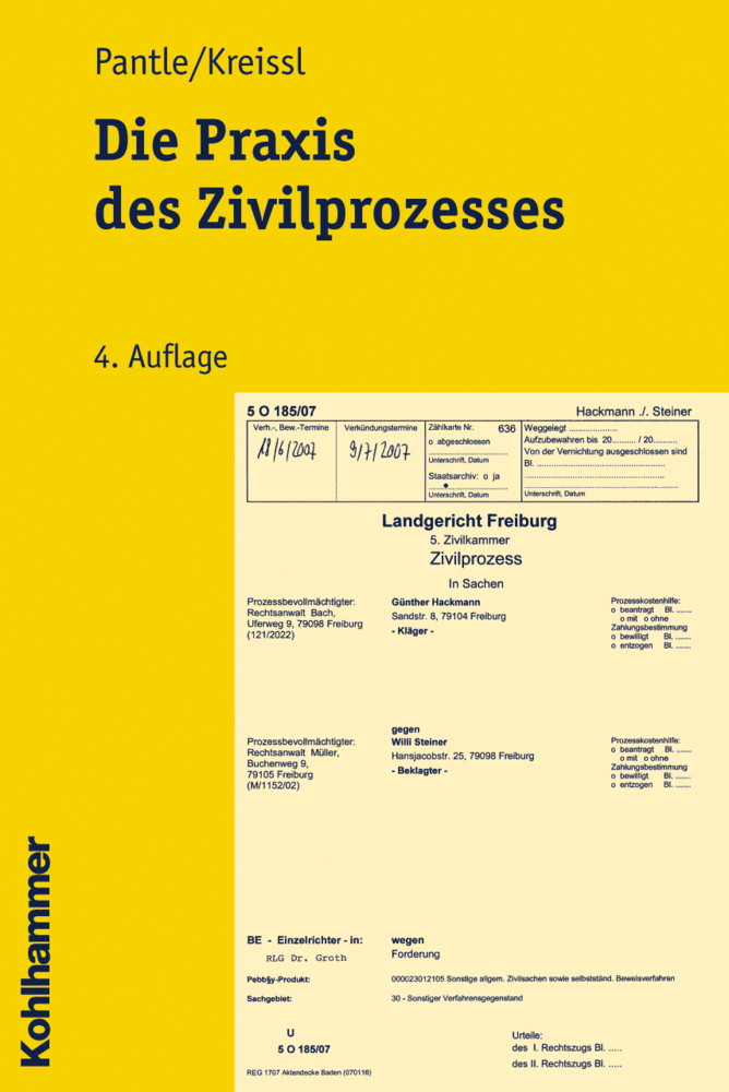 Cover: 9783170198852 | Die Praxis des Zivilprozesses | Norbert Pantle (u. a.) | Taschenbuch