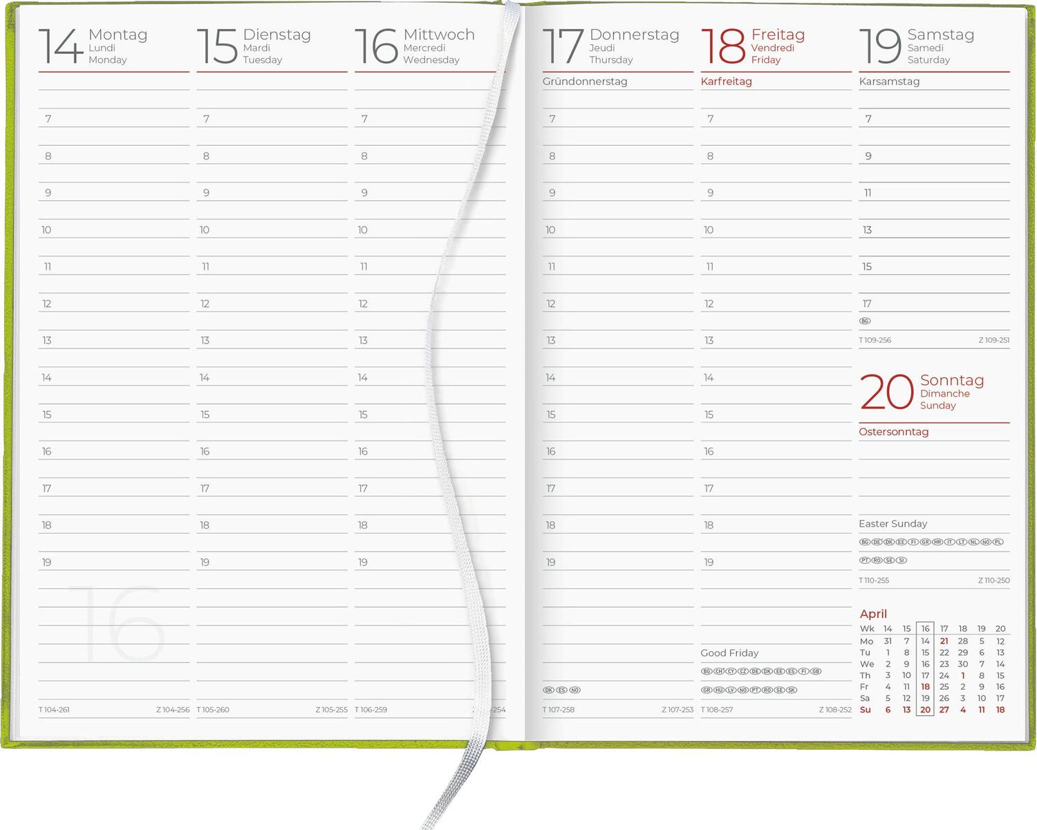 Bild: 4006928025077 | Wochenbuch grün 2025 - Bürokalender 14,6x21 cm - 1 Woche auf 2...