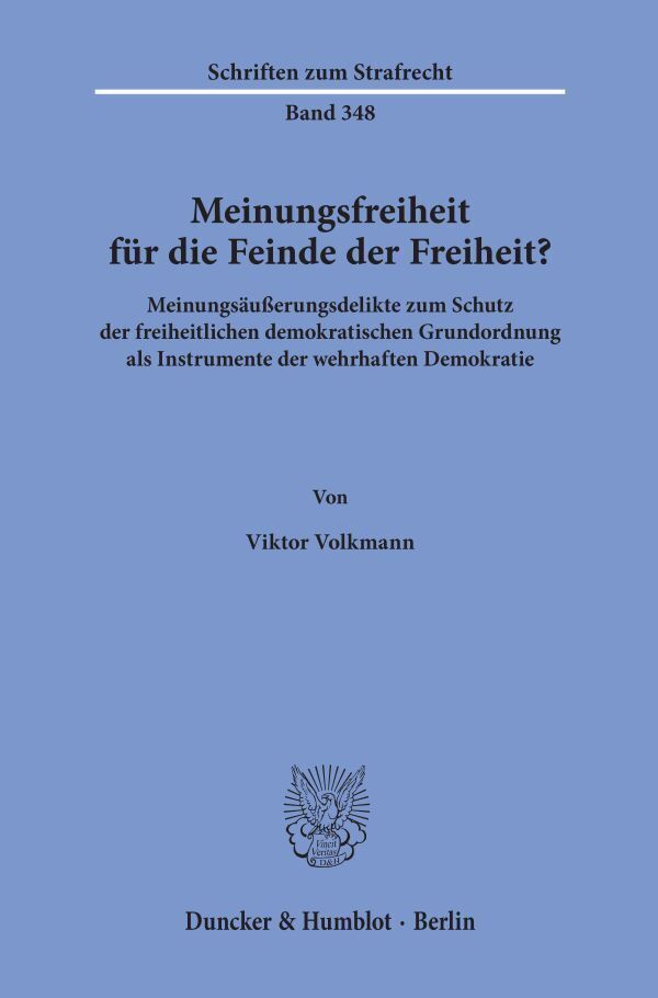 Cover: 9783428157426 | Meinungsfreiheit für die Feinde der Freiheit? | Viktor Volkmann | Buch