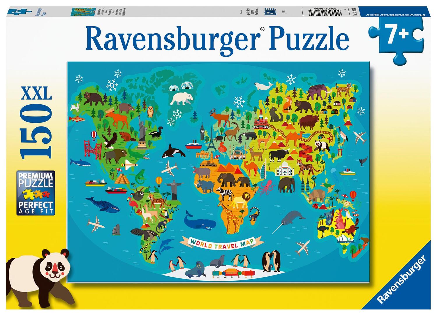 Cover: 4005556132874 | Ravensburger Kinderpuzzle - Tierische Weltkarte - 150 Teile Puzzle...