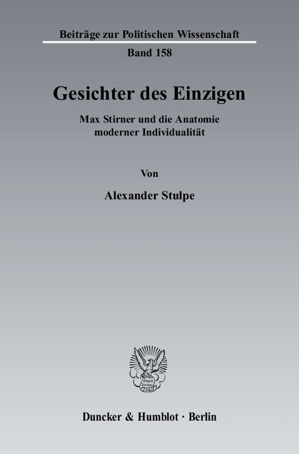 Cover: 9783428128853 | Gesichter des Einzigen. | Alexander Stulpe | Buch | 980 S. | Deutsch