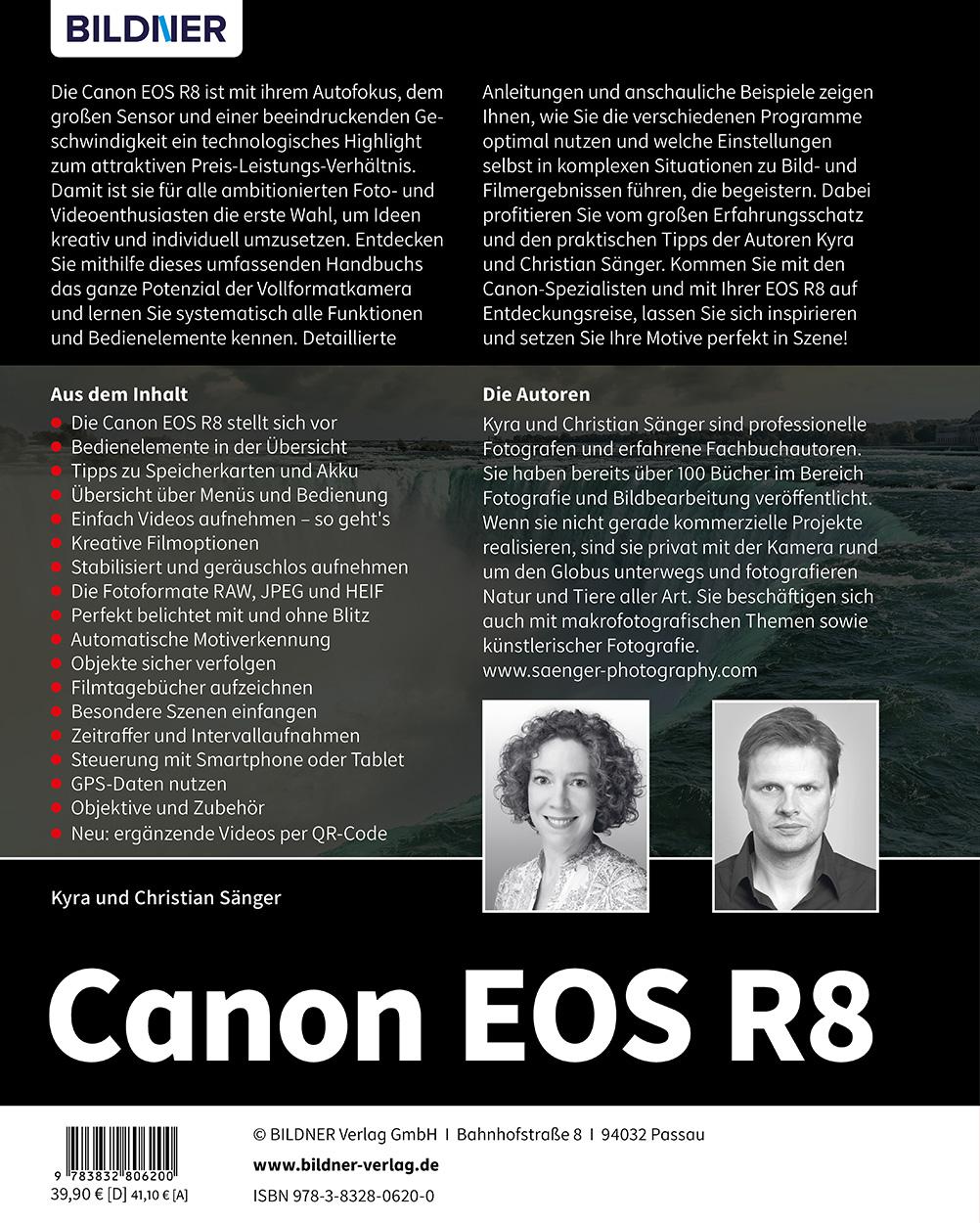 Rückseite: 9783832806200 | Canon EOS R8 | Kyra Sänger (u. a.) | Buch | 384 S. | Deutsch | 2023