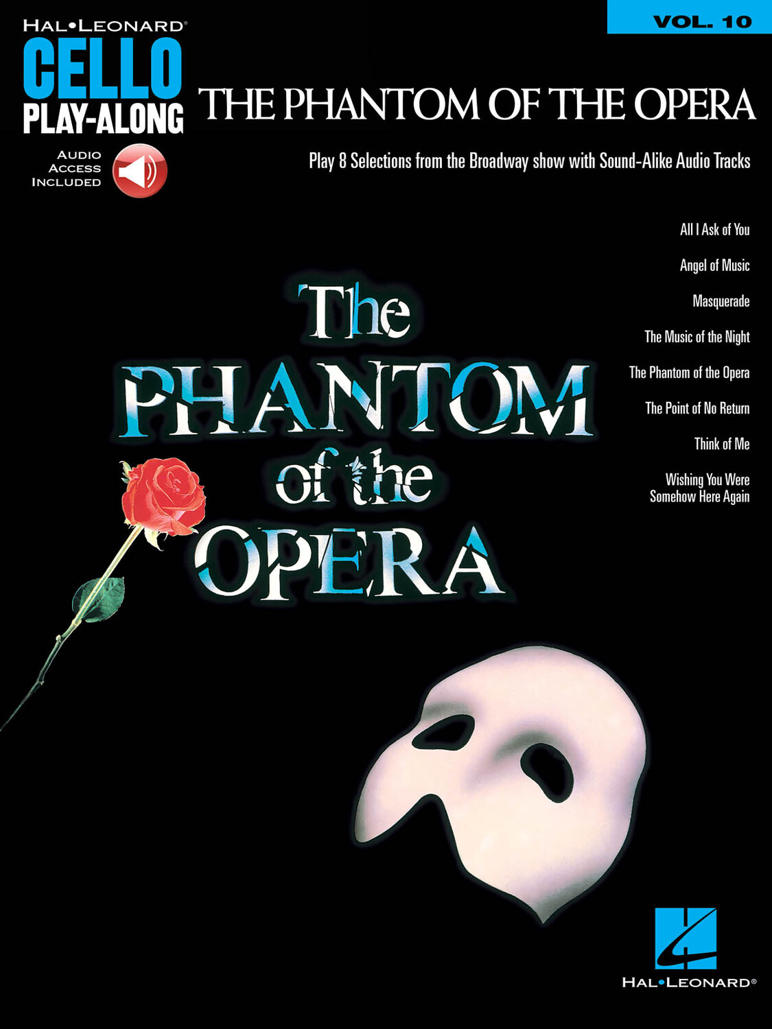 Cover: 888680739515 | The Phantom of the Opera | Cello Play-Along Volume 10 | Hal Leonard