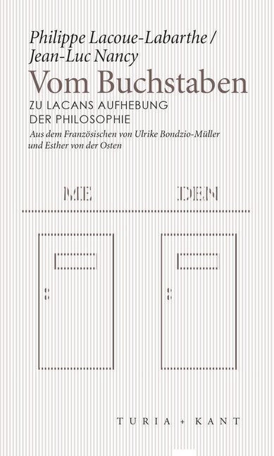 Cover: 9783851329025 | Vom Buchstaben | Zu Lacans Aufhebung der Philosophie | Nancy (u. a.)