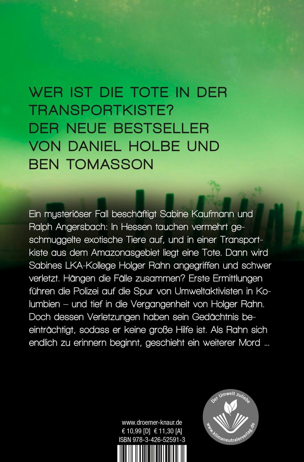 Rückseite: 9783426525913 | Schlangengrube | Kriminalroman | Daniel Holbe (u. a.) | Taschenbuch