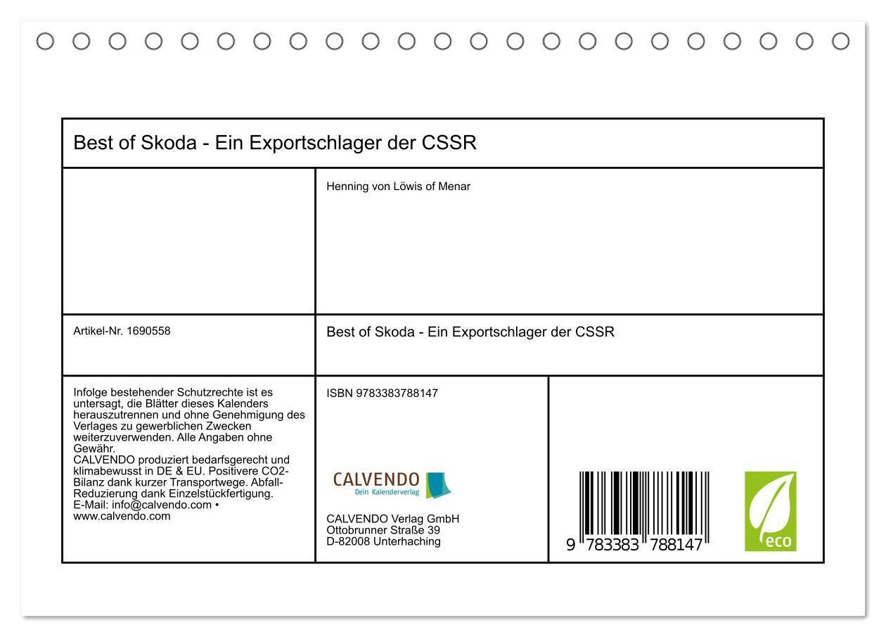 Bild: 9783383788147 | Best of Skoda - Ein Exportschlager der CSSR (Tischkalender 2025 DIN...