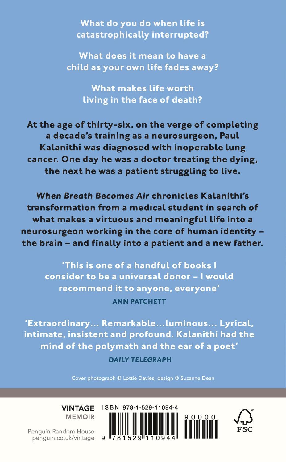 Rückseite: 9781529110944 | When Breath Becomes Air | Paul Kalanithi | Taschenbuch | Englisch