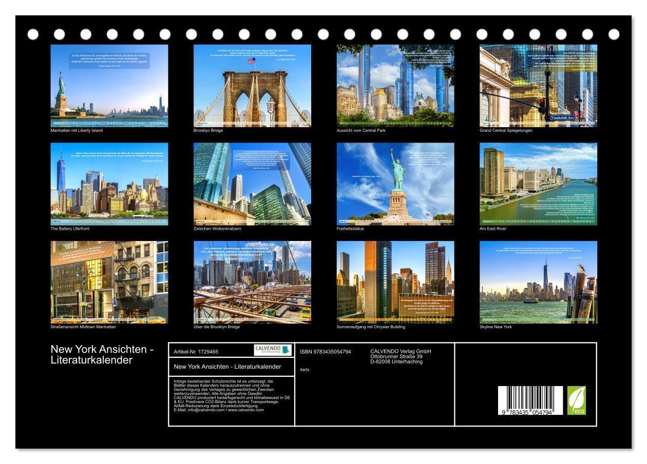 Bild: 9783435054794 | New York Ansichten - Literaturkalender (Tischkalender 2025 DIN A5...