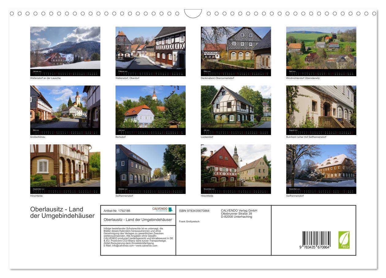 Bild: 9783435670864 | Oberlausitz - Land der Umgebindehäuser (Wandkalender 2025 DIN A3...