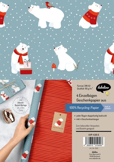 Cover: 4260615910613 | Geschenkpapier Set Weihnachten: Eisbär (für Kinder) | Stück | Deutsch