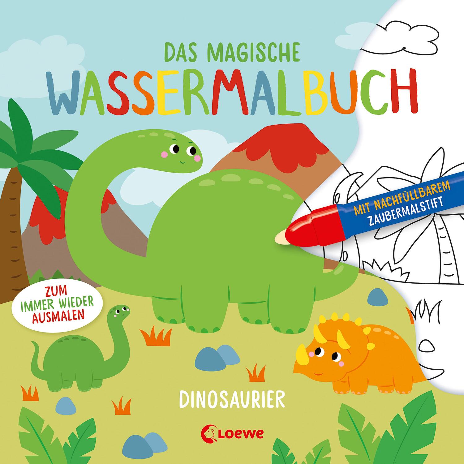 Cover: 9783743214705 | Das magische Wassermalbuch - Dinosaurier | Loewe Kreativ | Taschenbuch
