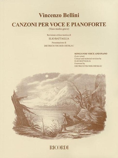 Cover: 9780634084904 | Vincenzo Bellini - Canzoni Per Voce: Songs for Low Voice and Piano