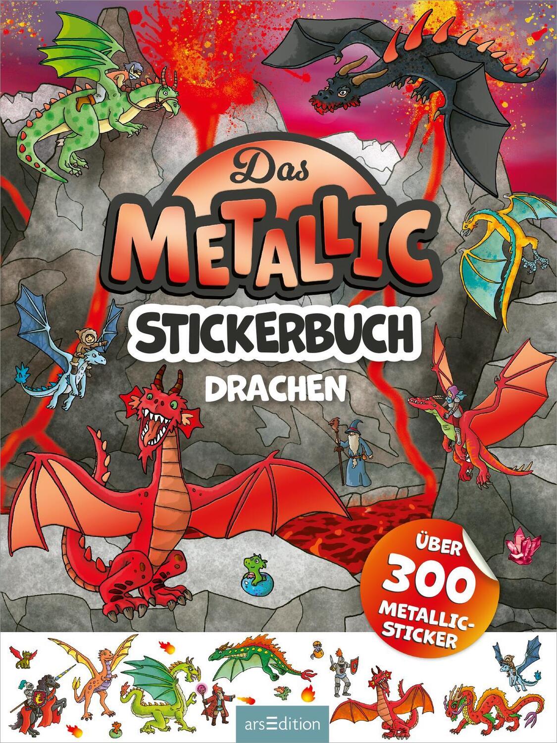 Bild: 9783845859910 | Das Metallic-Stickerbuch - Drachen | Über 300 Metallic-Sticker | Buch