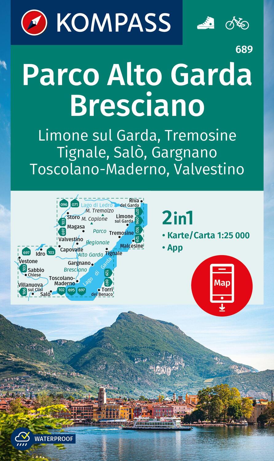 Cover: 9783991541677 | KOMPASS Wanderkarte 689 Parco Alto Garda, Bresciano, Limone sul...