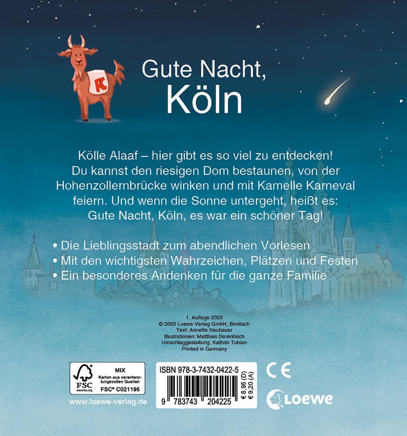 Rückseite: 9783743204225 | Gute Nacht, Köln | Annette Neubauer | Buch | Deutsch | 2020 | Loewe