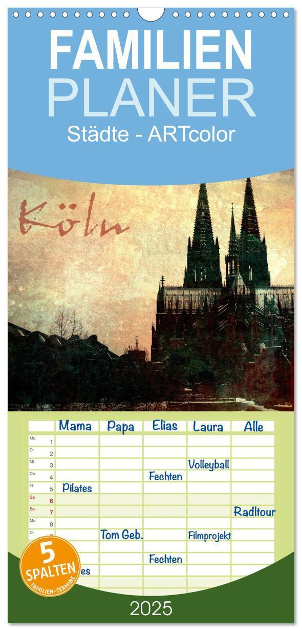 Cover: 9783457122259 | Familienplaner 2025 - Köln mit 5 Spalten (Wandkalender, 21 x 45 cm)...