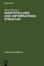 Cover: 9783484303065 | Wortstellung und Informationsstruktur | Marga Reis | Buch | ISSN