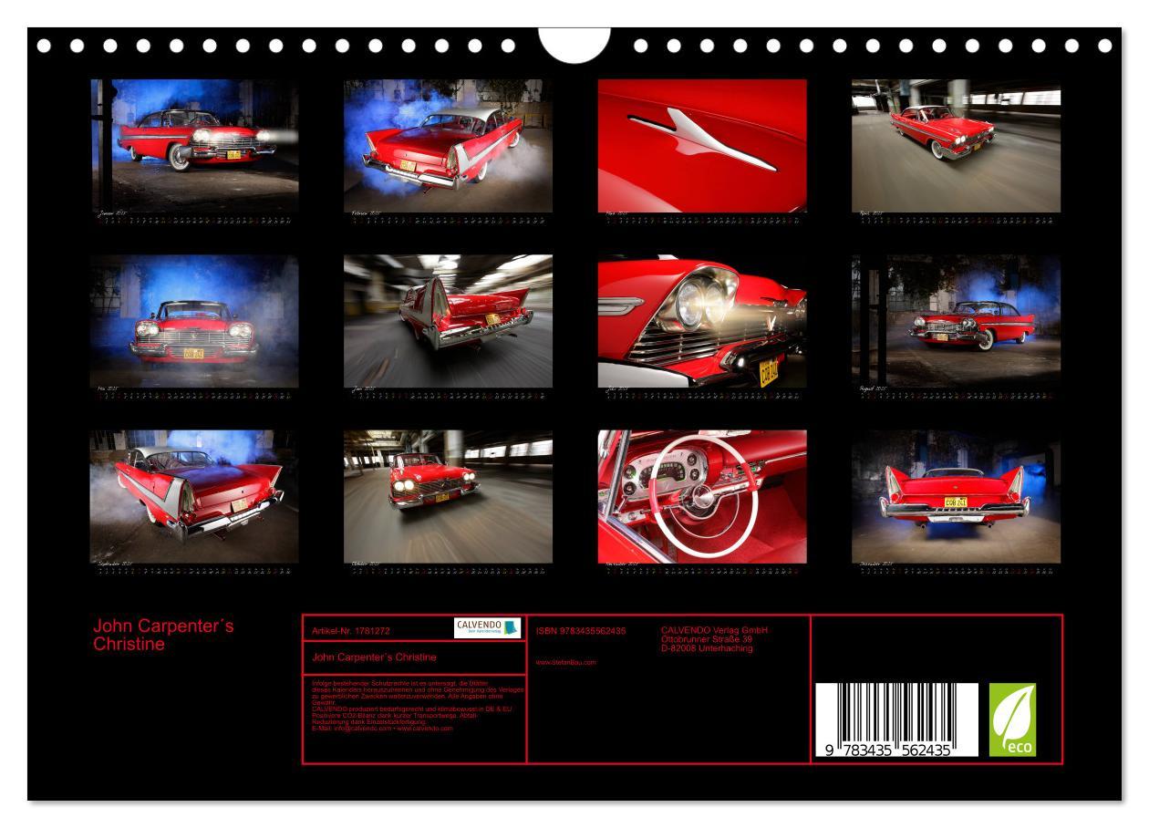 Bild: 9783435562435 | John Carpenter´s Christine (Wandkalender 2025 DIN A4 quer),...