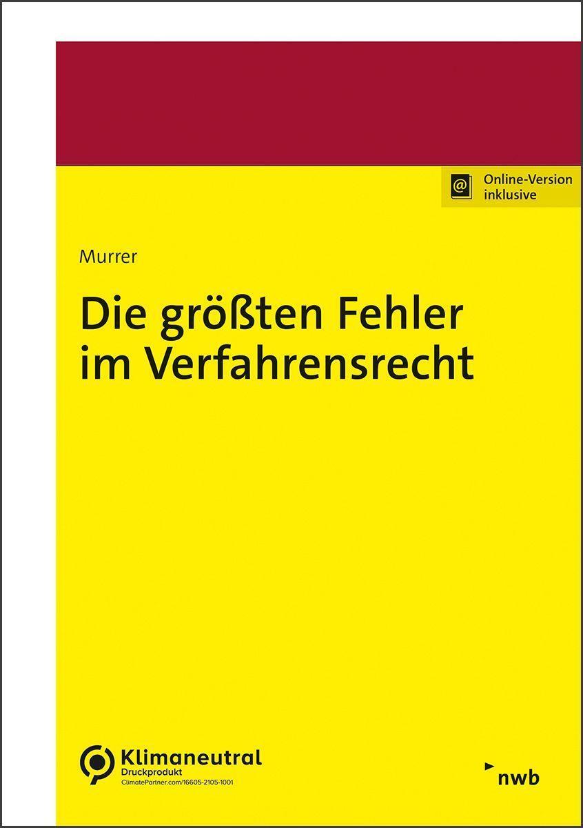 Cover: 9783482685415 | Die größten Fehler im Verfahrensrecht | Georg Junior Murrer | Bundle