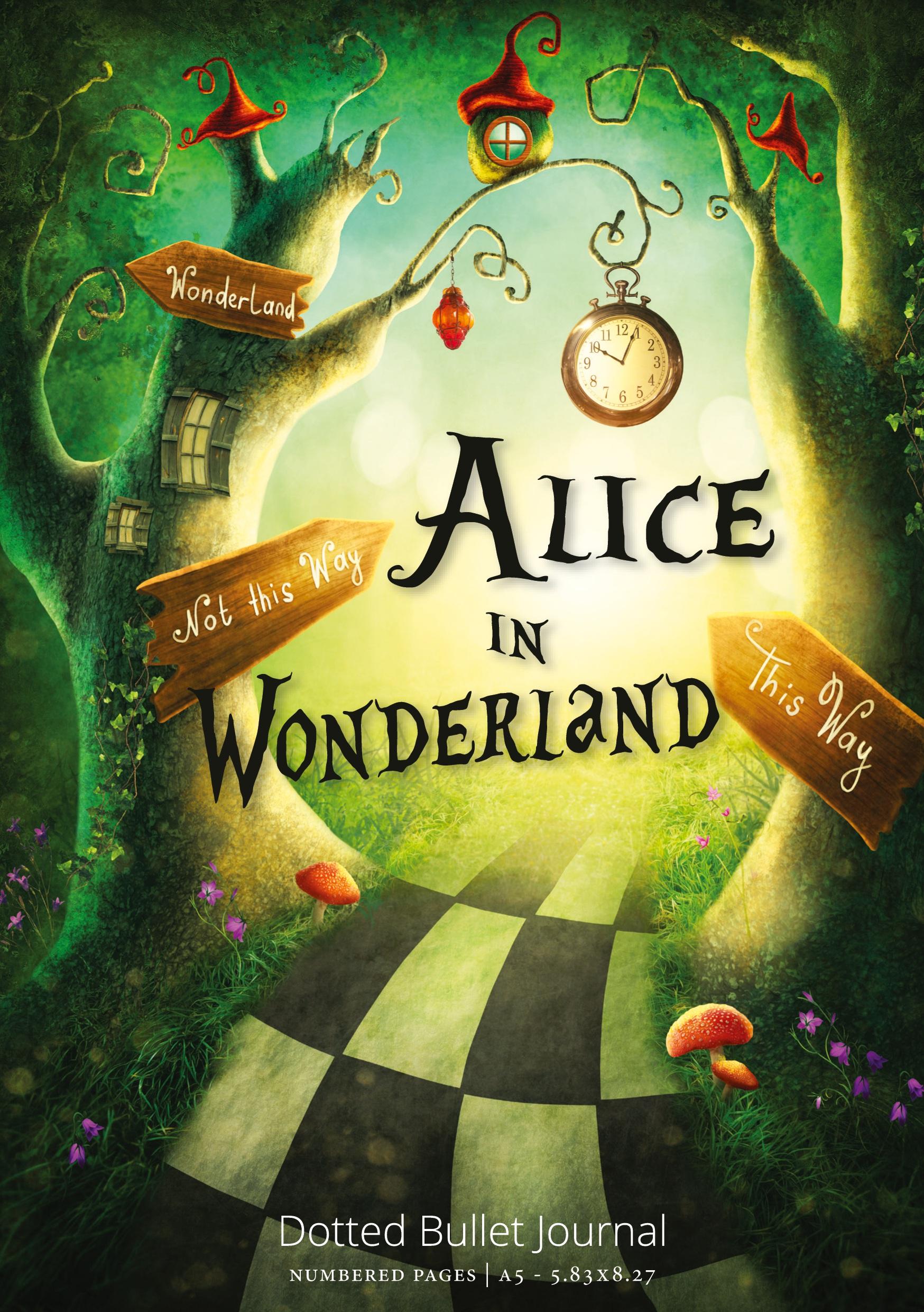 Cover: 9781774372227 | Alice in Wonderland Dotted Bullet Journal | Medium A5 - 5.83X8.27