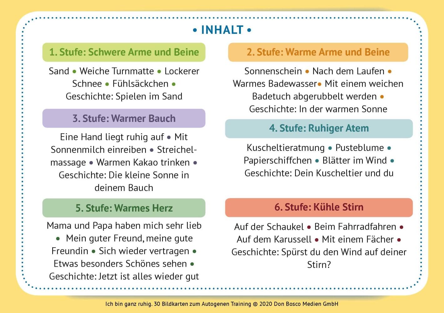 Bild: 4260179516238 | Ich bin ganz ruhig. 30 Bildkarten zum Autogenen Training mit Kindern.