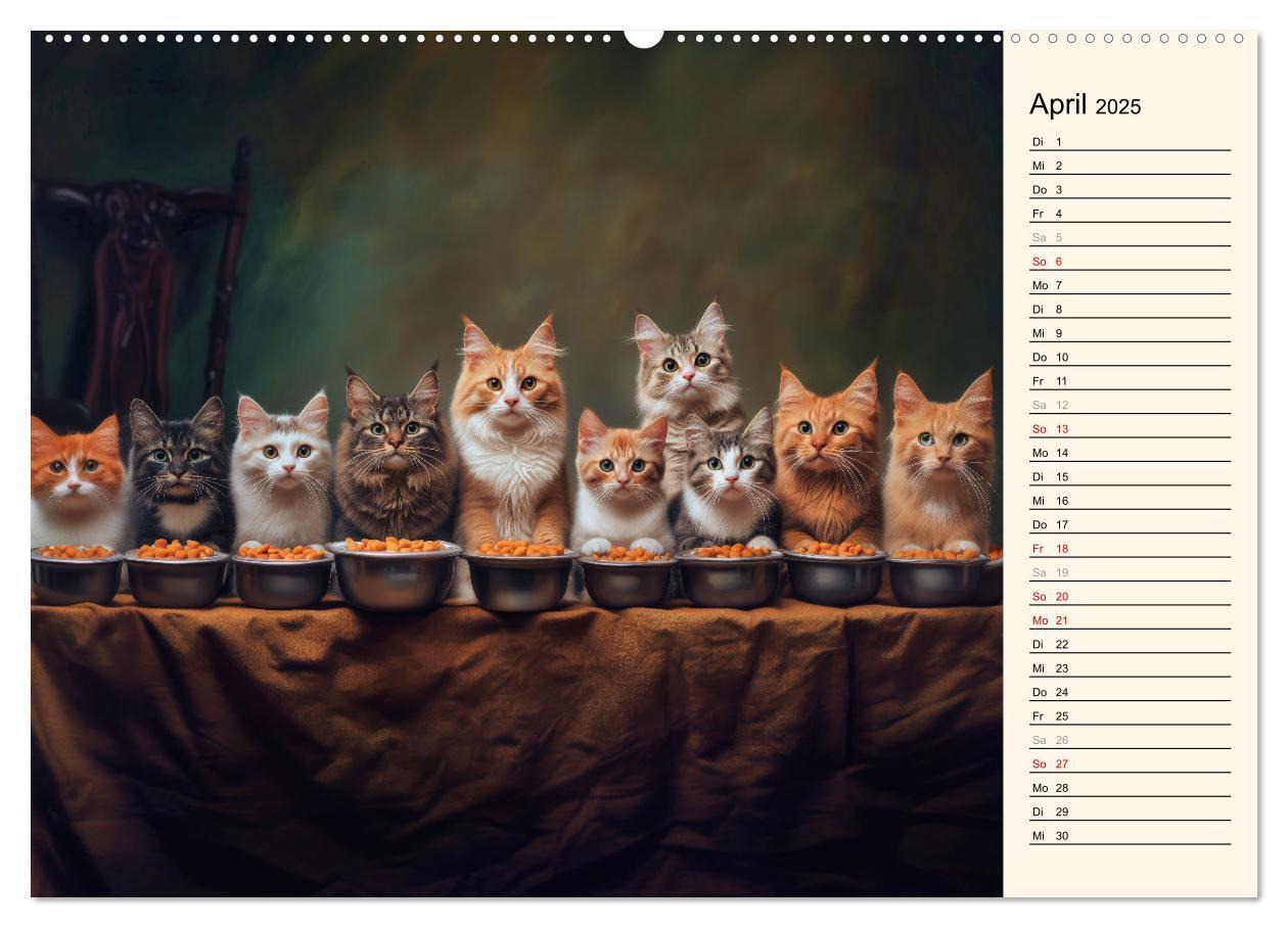 Bild: 9783457179857 | Katzen schaffen Kunst (Wandkalender 2025 DIN A2 quer), CALVENDO...