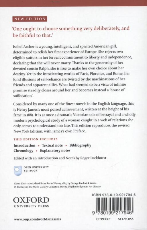 Rückseite: 9780199217946 | The Portrait of a Lady | Henry James | Taschenbuch | Englisch | 2009