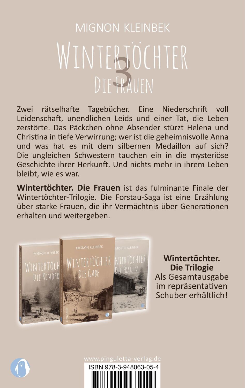 Rückseite: 9783948063054 | Wintertöchter - Die Frauen | Mignon Kleinbek | Taschenbuch | 500 S.