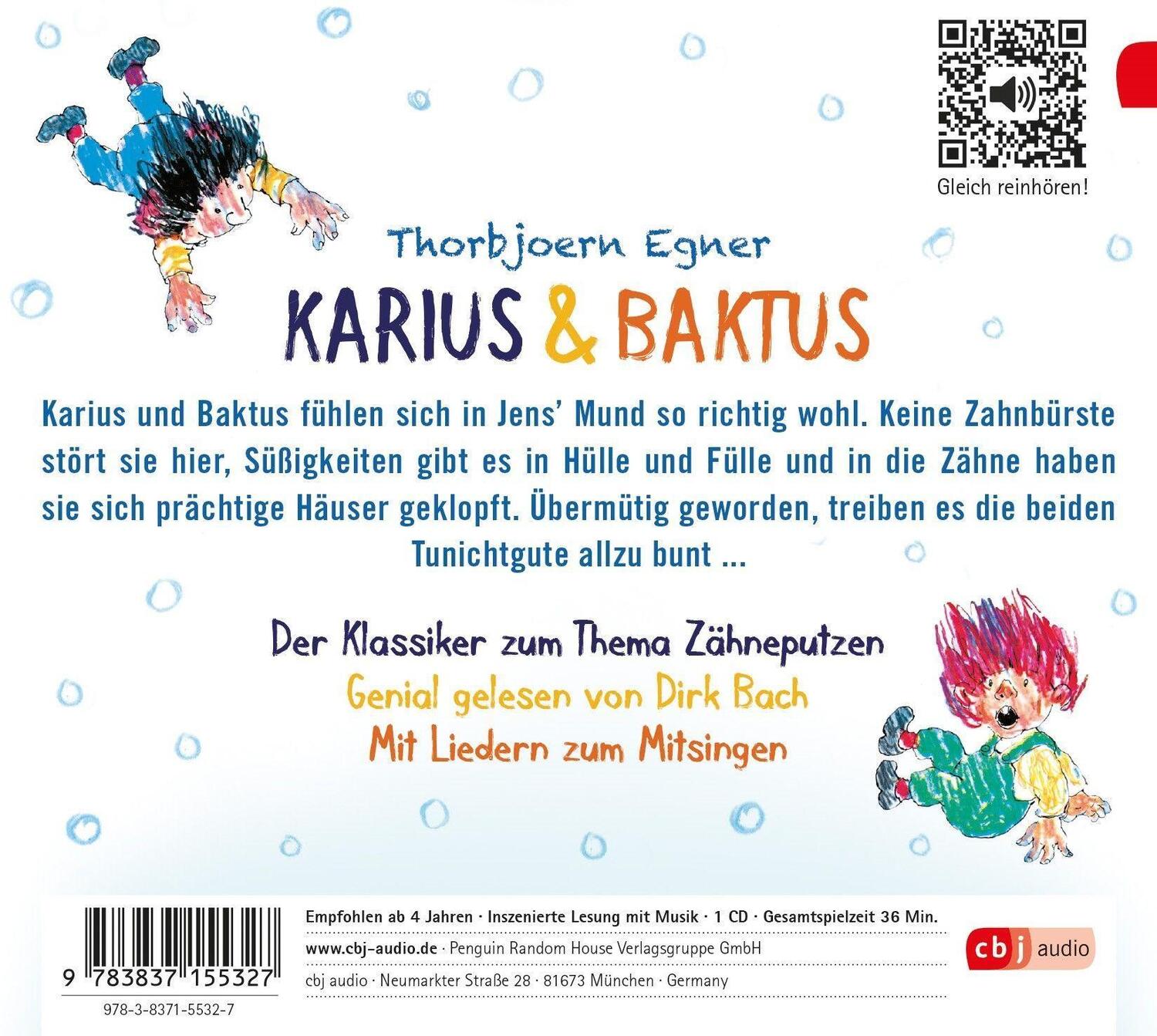 Bild: 9783837155327 | Karius und Baktus | Thorbjoern Egner | Audio-CD | 1 Audio-CD | Deutsch
