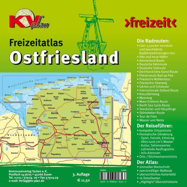 Rückseite: 9783896416537 | Ostfriesland Freizeitatlas (ganze ostfriesische Halbinsel) -...