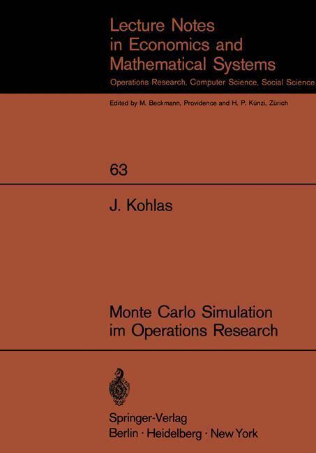 Cover: 9783540057369 | Monte Carlo Simulation im Operations Research | Juerg Kohlas | Buch