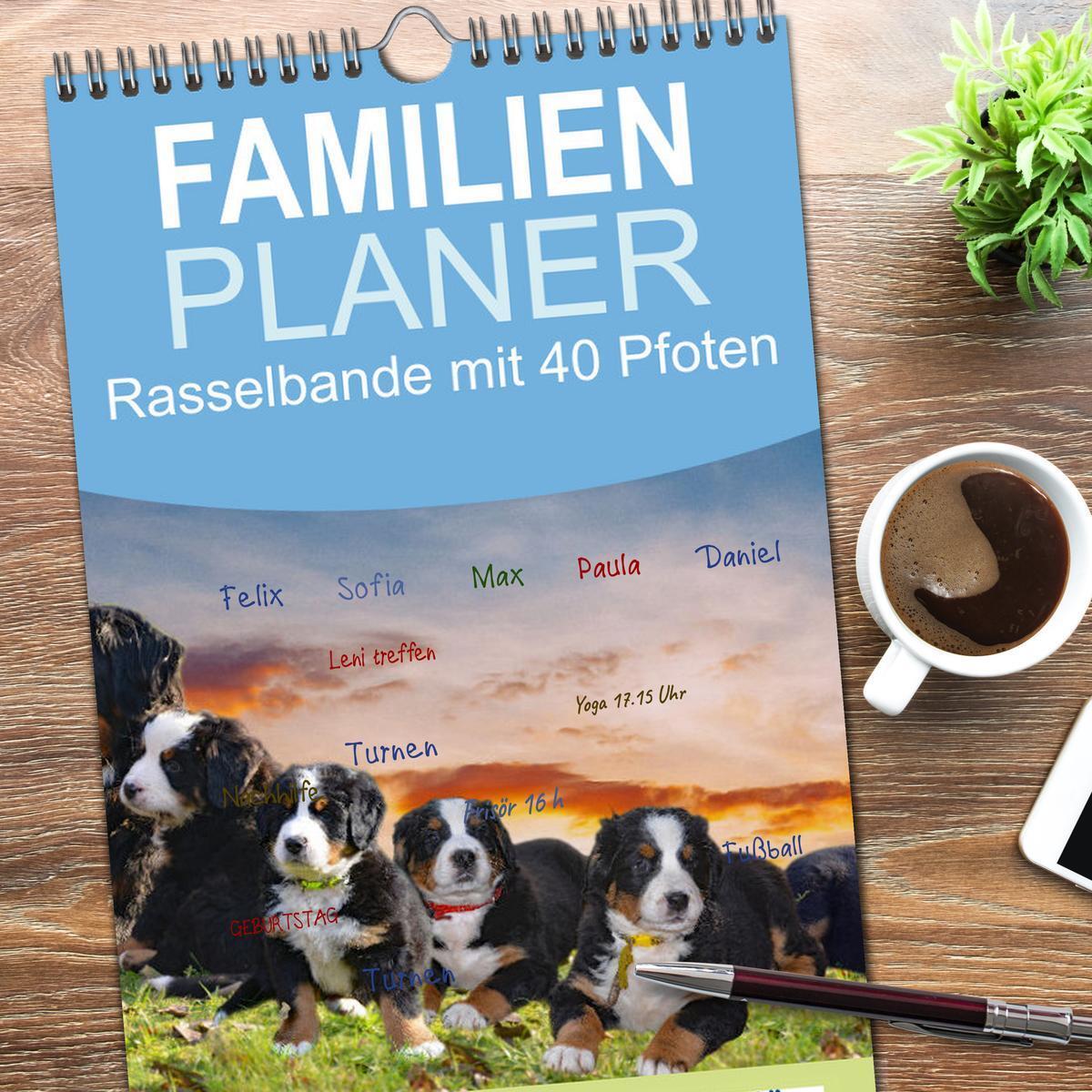 Bild: 9783457098448 | Familienplaner 2025 - Rasselbande mit 40 Pfoten mit 5 Spalten...