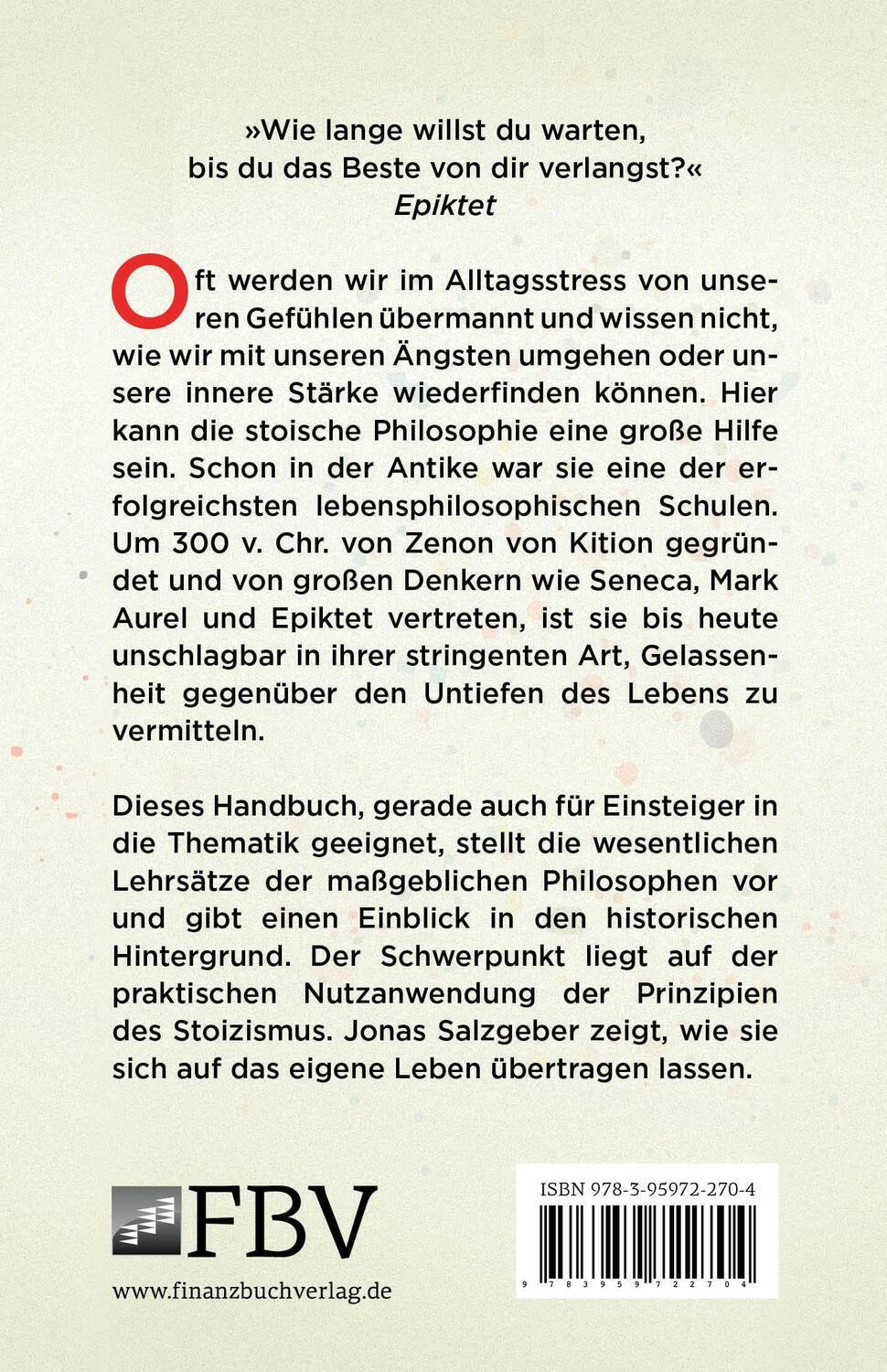 Rückseite: 9783959722704 | Das kleine Handbuch des Stoizismus | Jonas Salzgeber | Taschenbuch