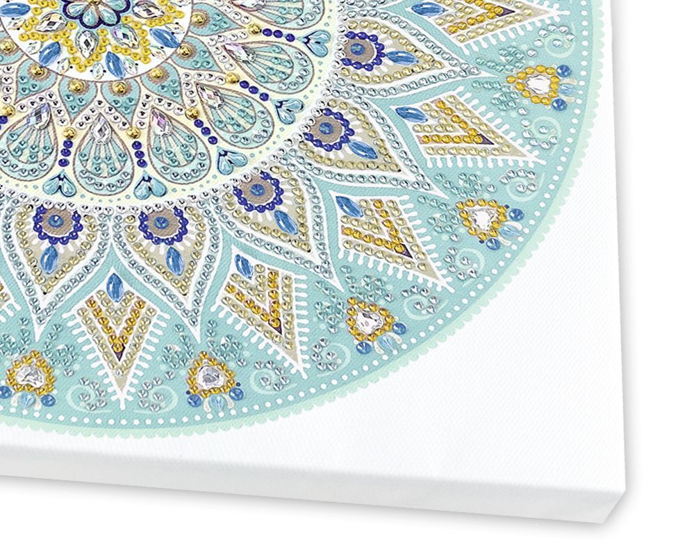 Bild: 4008525250333 | Diamond Painting "Diamantane Mandala Set 5", hellblau / taupe / weiß