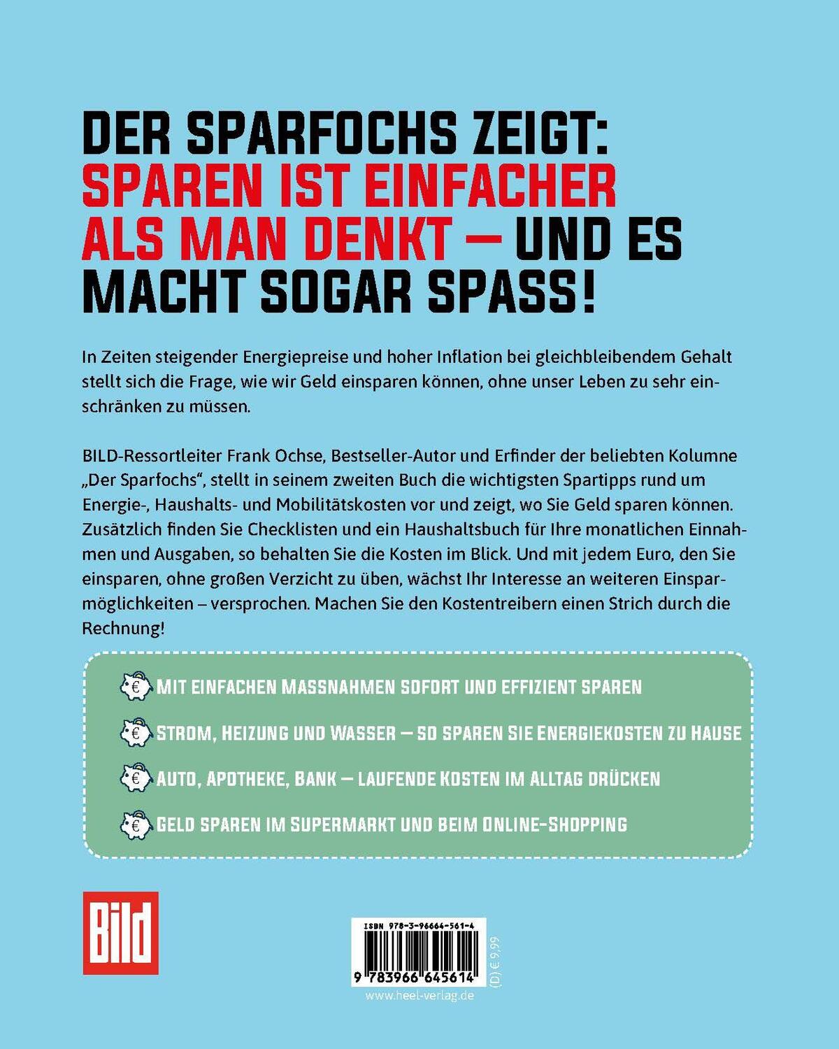 Rückseite: 9783966645614 | BILD Zeitung Der Sparfochs: Sparen ohne Verzicht! Sparbuch | Ochse