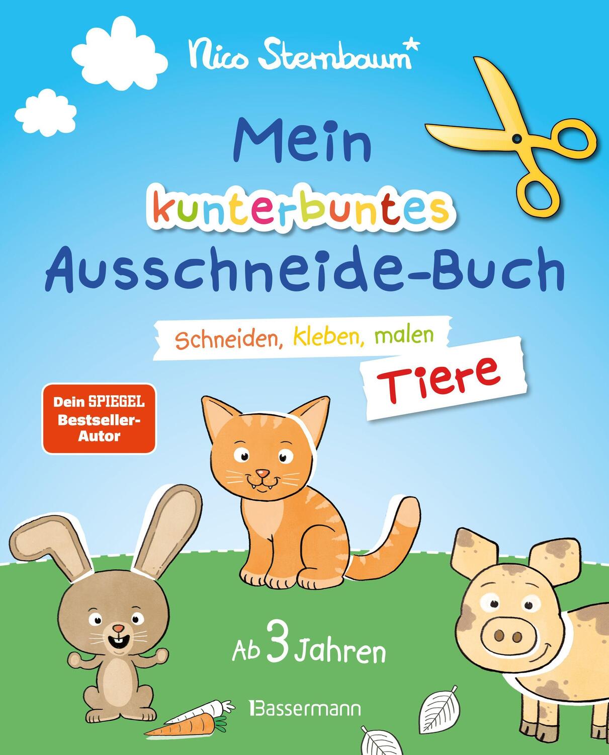 Cover: 9783809441519 | Mein kunterbuntes Ausschneidebuch - Tiere. Schneiden, kleben, malen...