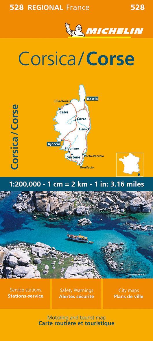 Cover: 9782067258839 | Michelin Corsica Map 528 | Straßen- und Tourismuskarte 1:200.000