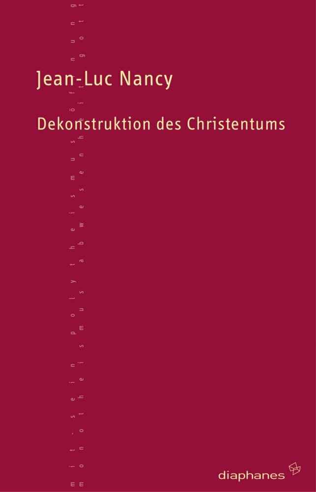 Cover: 9783037340103 | Dekonstruktion des Christentums. Bd.1 | Jean-Luc Nancy | Taschenbuch