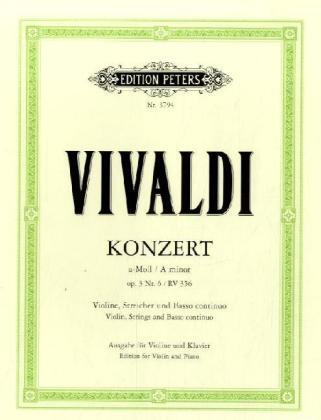 Cover: 9790014018290 | Konzert für Violine, Streicher und Basso continuo a-Moll op. 3 Nr....
