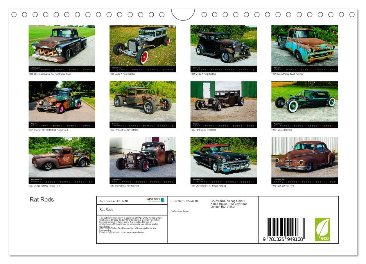 Bild: 9781325949168 | Rat Rods (Wall Calendar 2025 DIN A4 landscape), CALVENDO 12 Month...