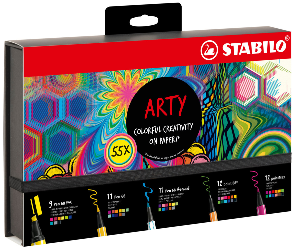 Bild: 4006381590488 | STABILO ARTY Creative Set 55er Pack Fineliner, Filzschreiber,...