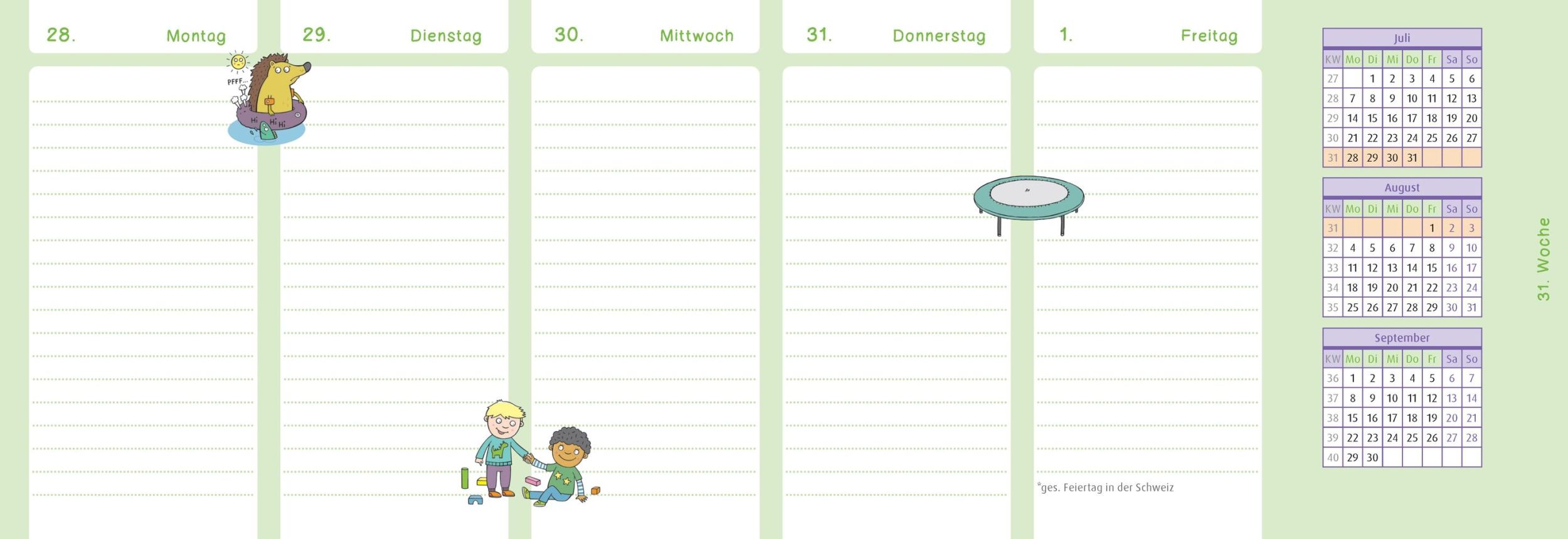 Bild: 9783834668448 | Der Wochen-Tischkalender für das Kita-Jahr 2025/2026 | Anja Boretzki