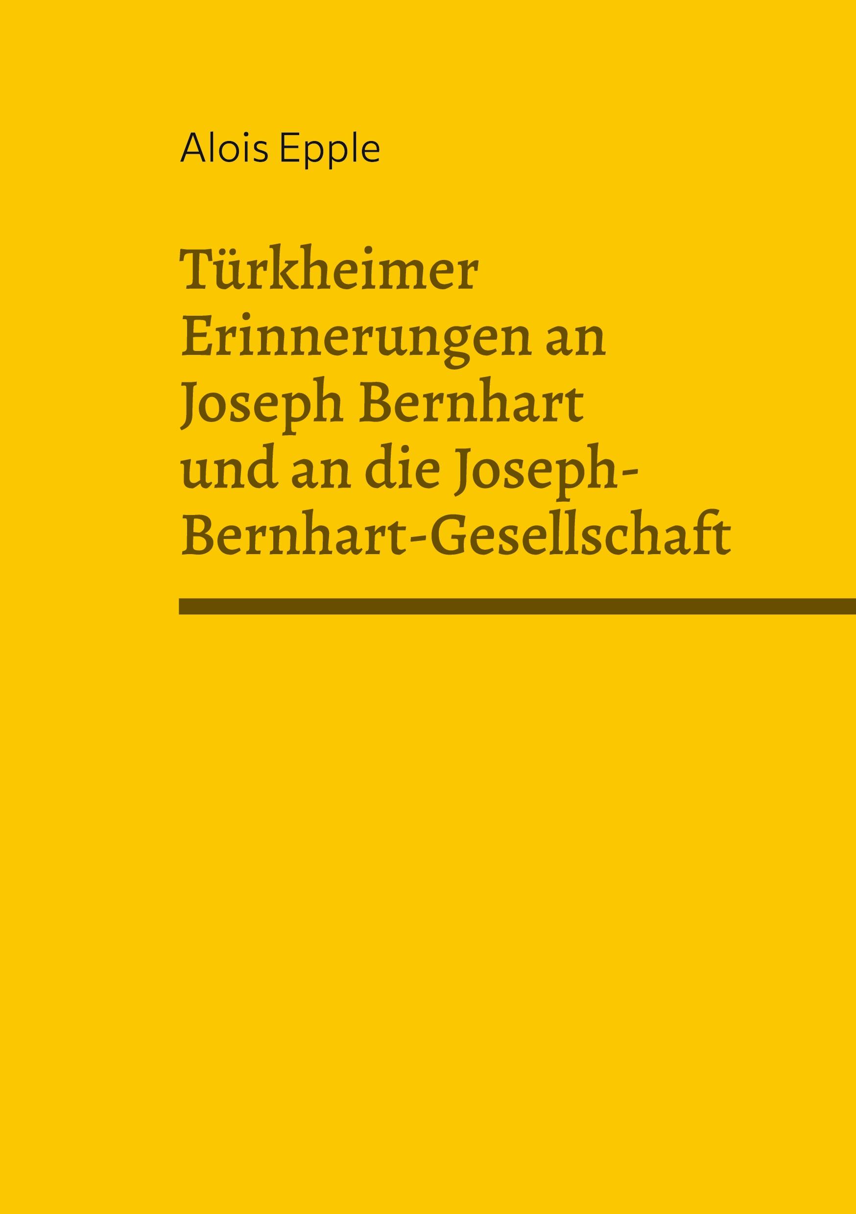 Cover: 9783769350104 | Türkheimer Erinnerungen an Joseph Bernhart und an die...